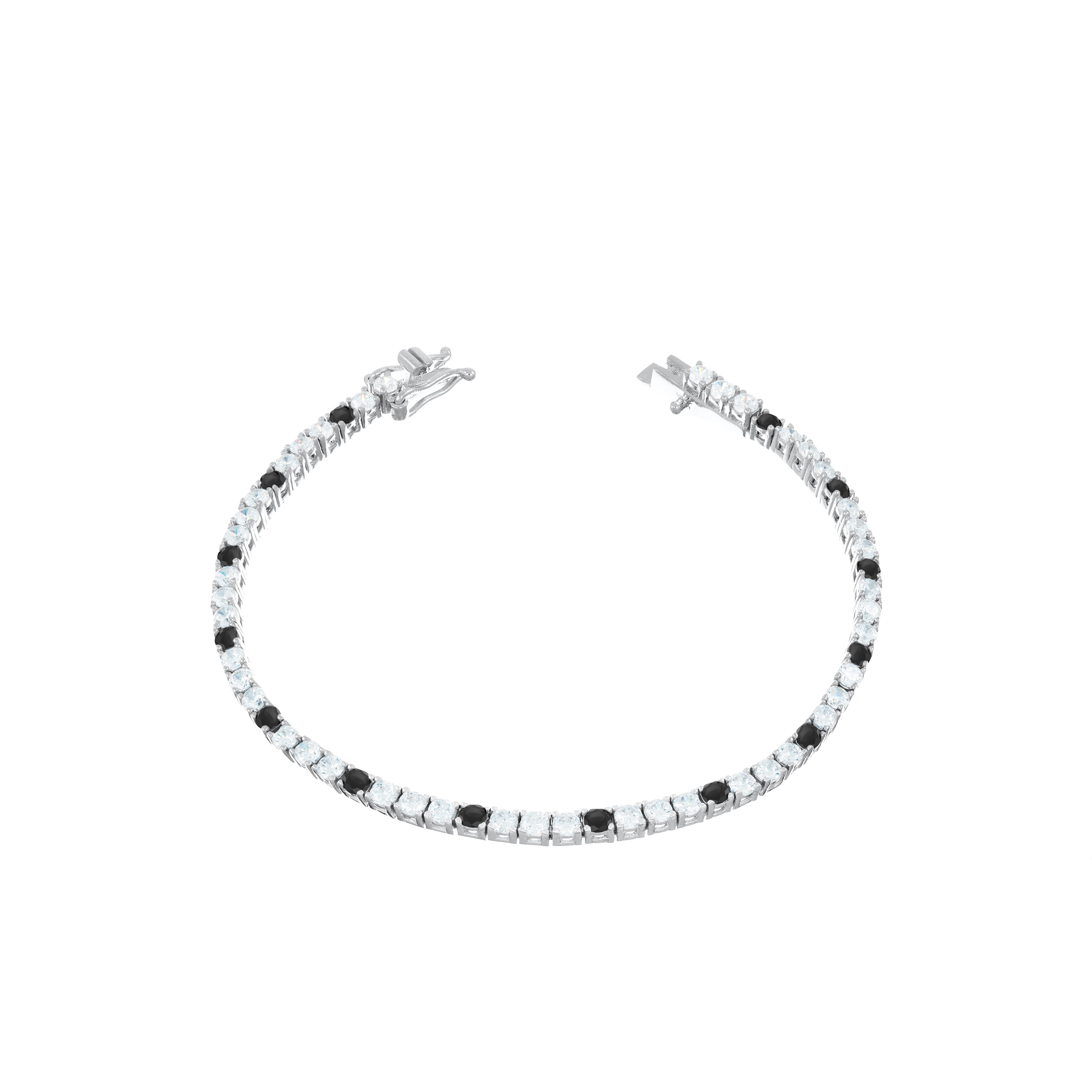Tennis Bracelet With Box Clasp - Dot Black - 2.5mm