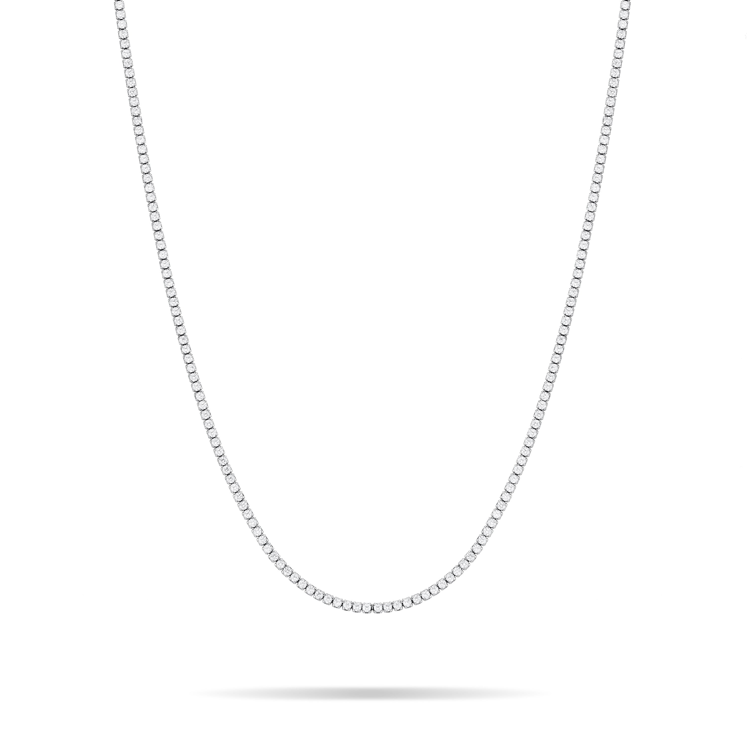 Tennis Choker - Silver White - 2mm