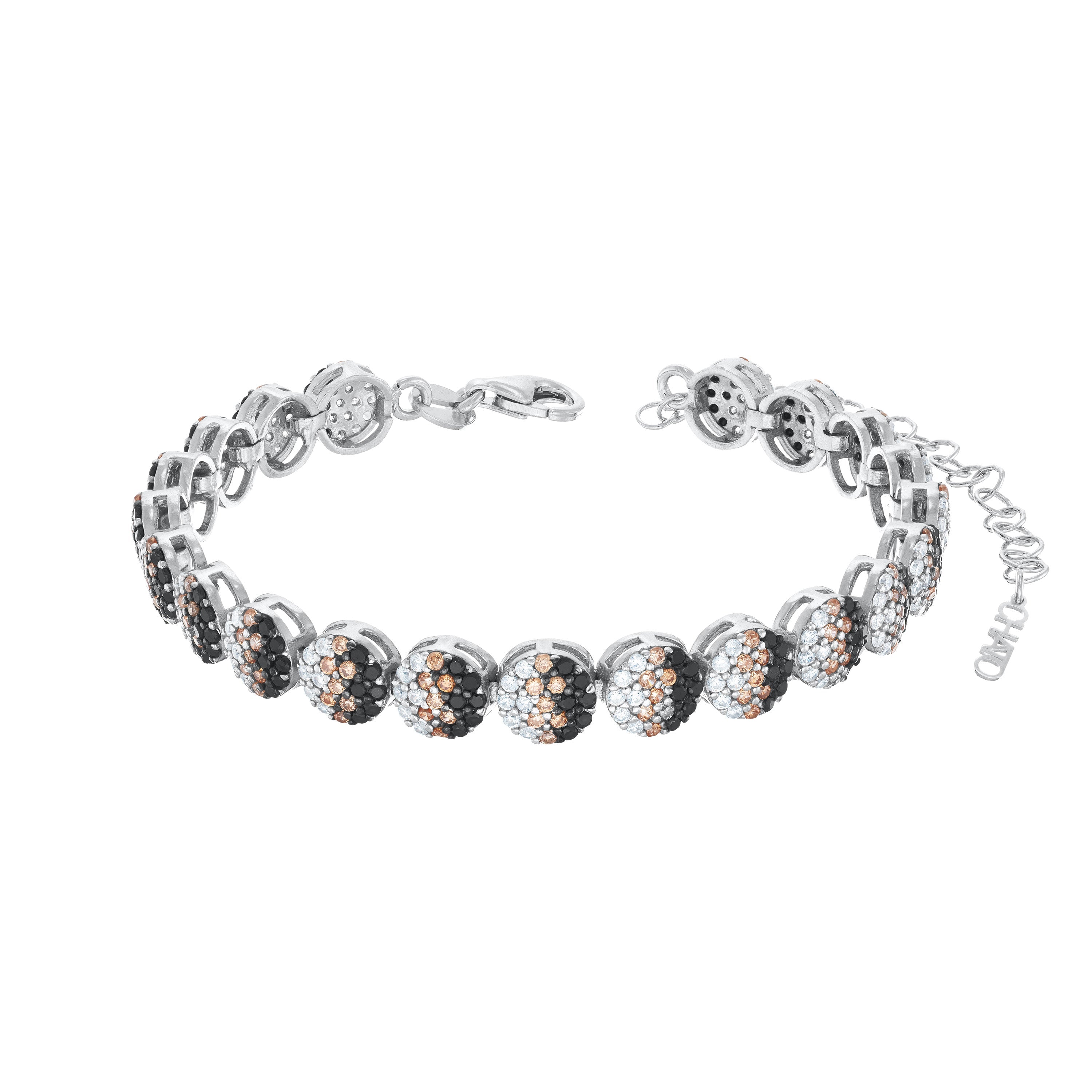 Zebra Round Cubic Zirconia Eternity Bracelet