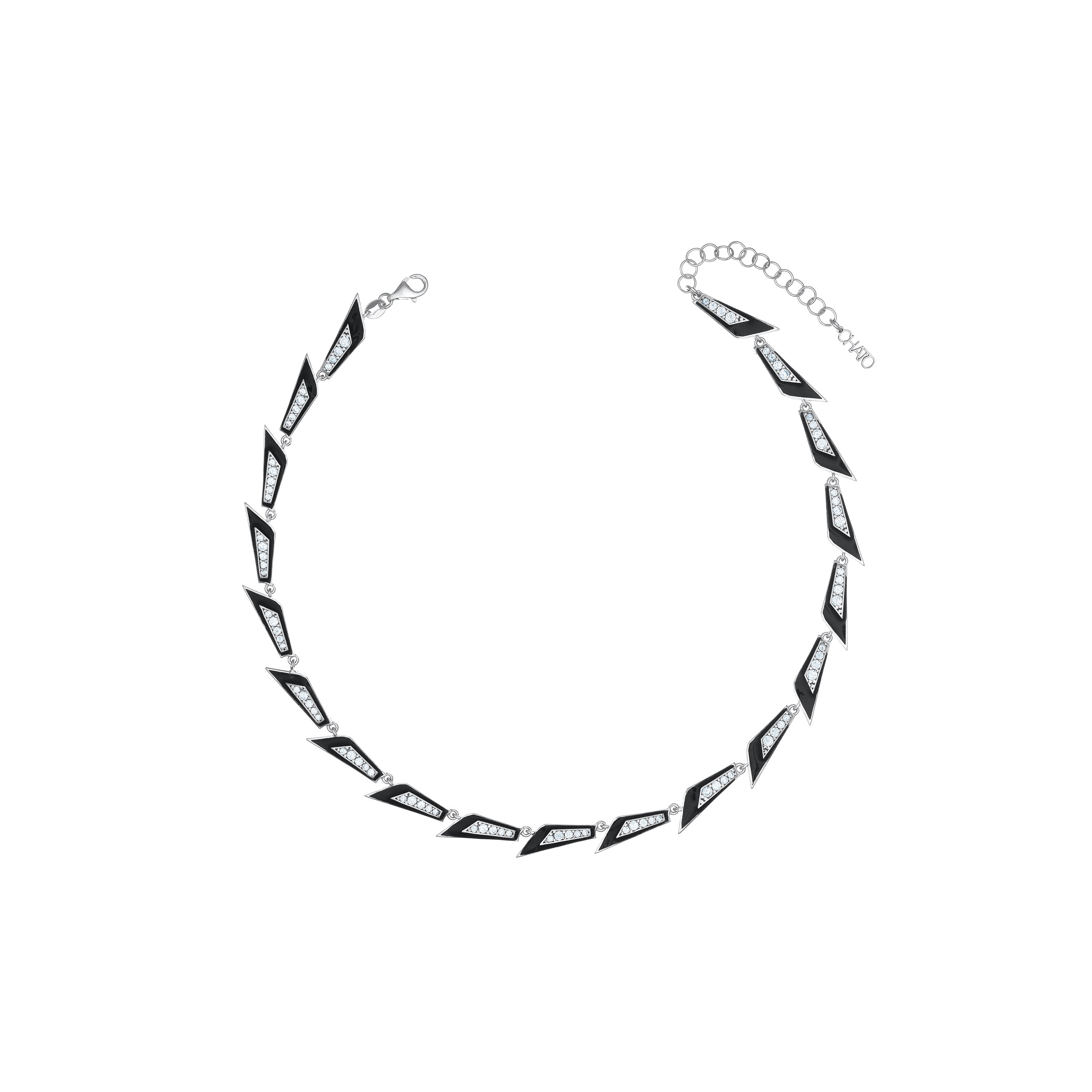 Even Geometric Enamel Choker