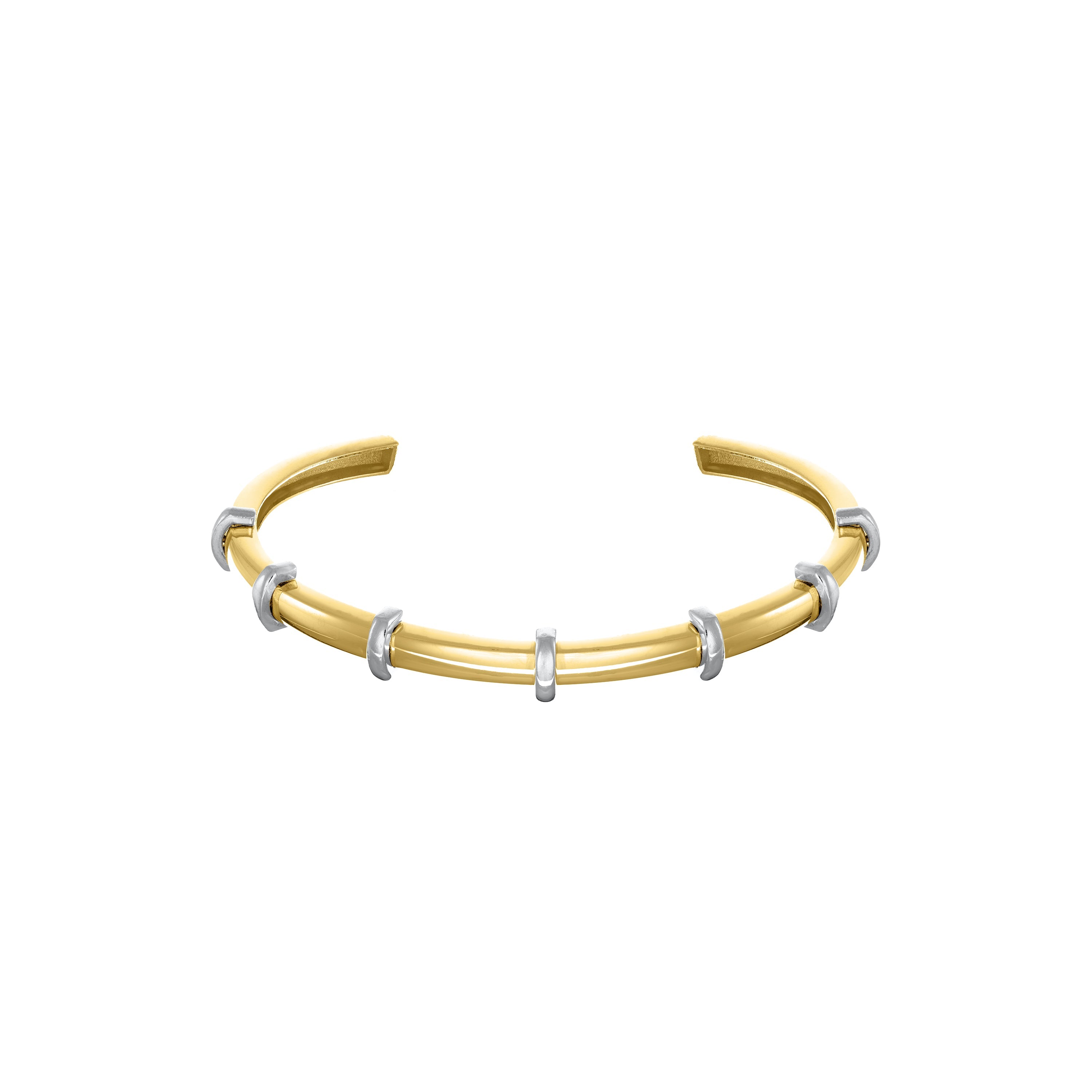Evenly Spaced Cuff Bangle - Gold