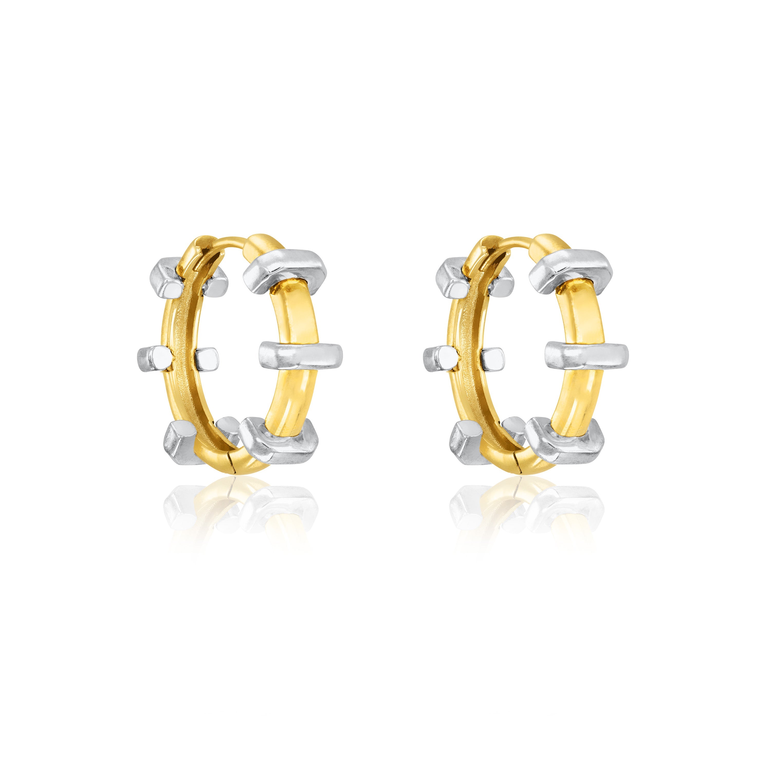 Evenly Spaced Cuff Hoop Earrings - Gold