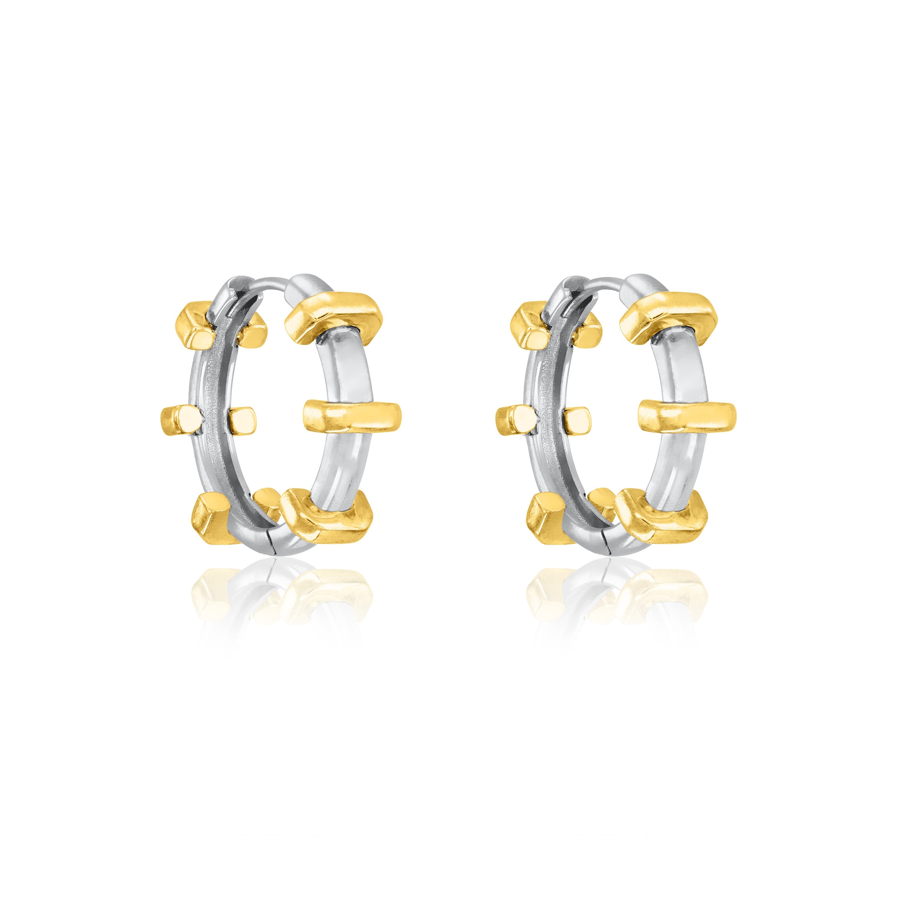 Evenly Spaced Cuff Hoop Earrings - Silver
