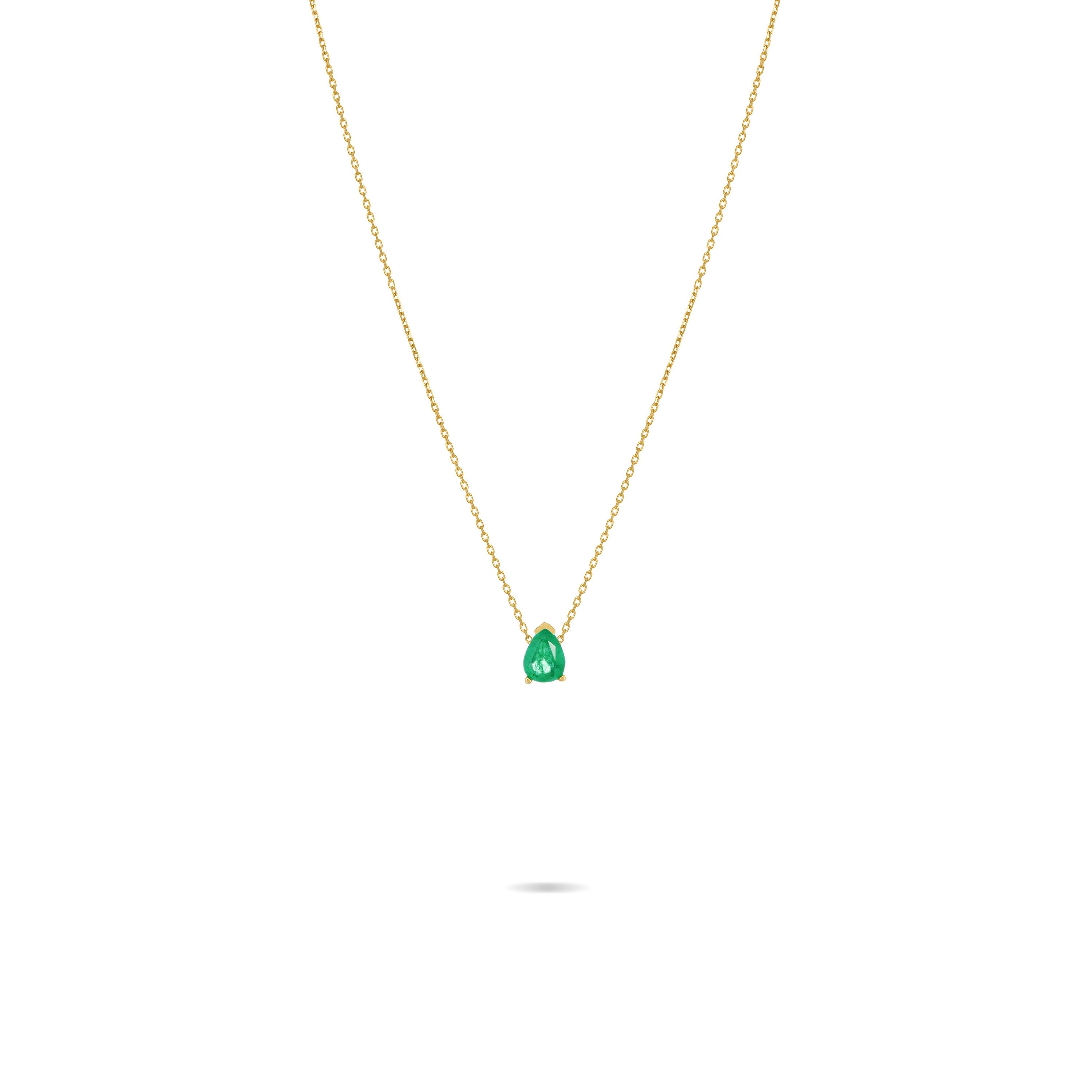One Teardrop Chain Choker - Gold Green Matt
