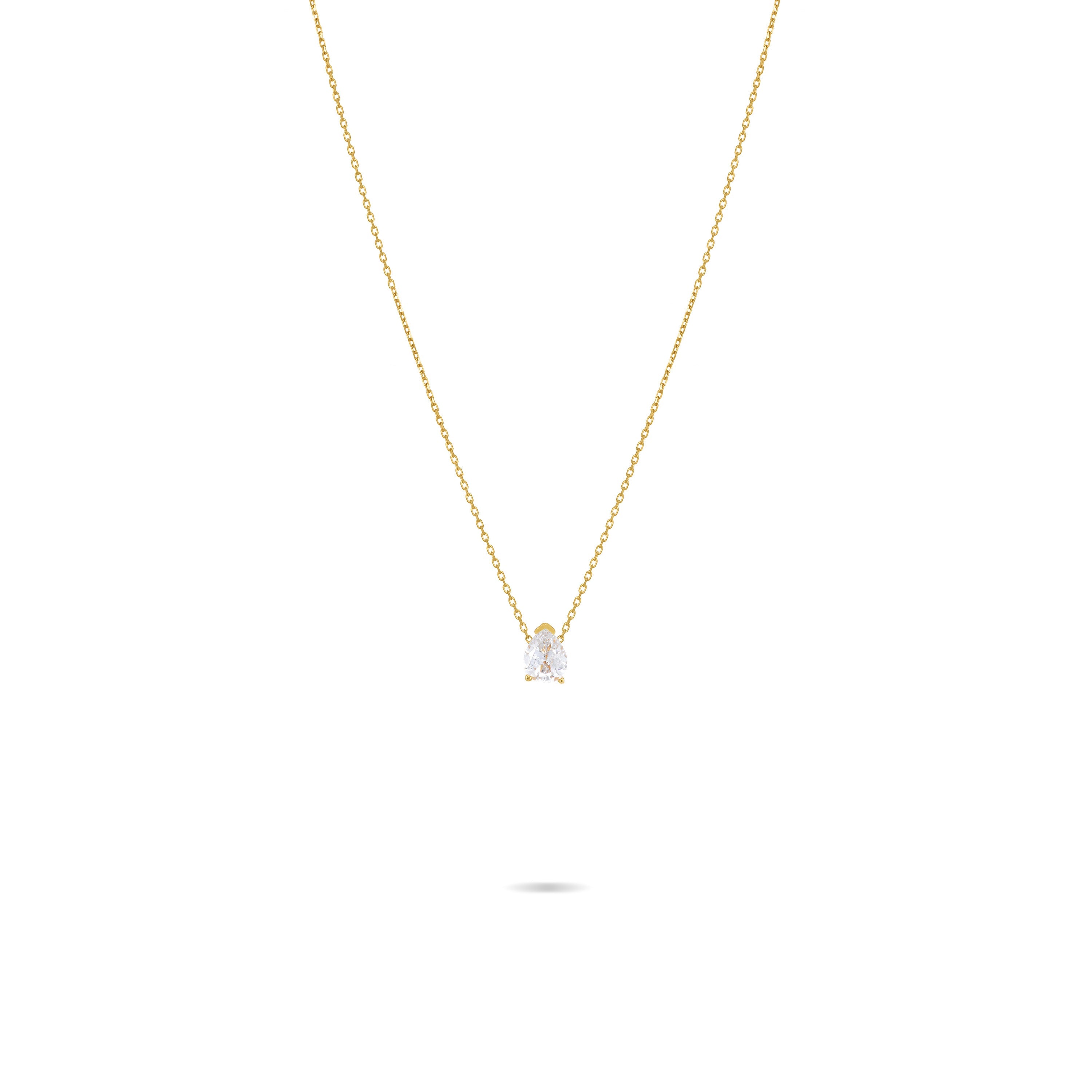 One Teardrop Chain Choker - Gold White