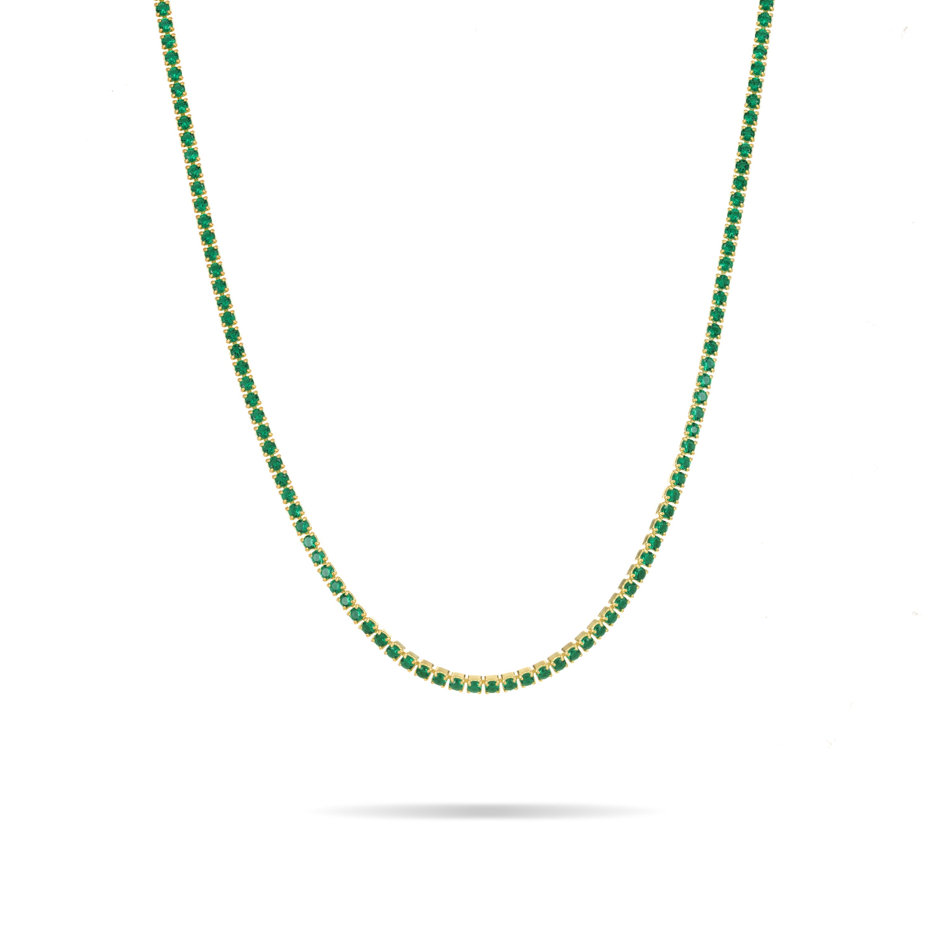 Tennis Choker - Gold Green - 2mm