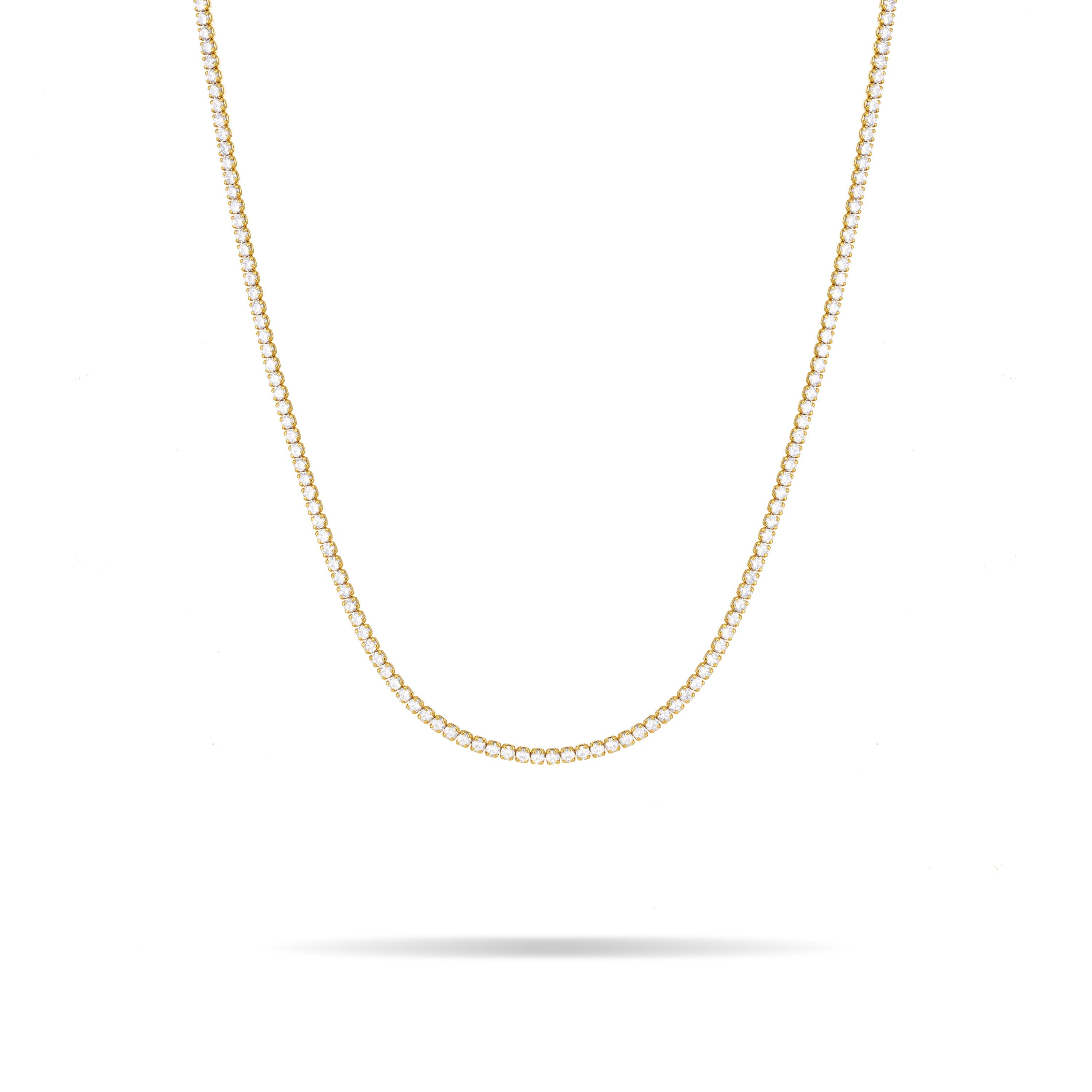 Tennis Choker - Gold White - 2mm